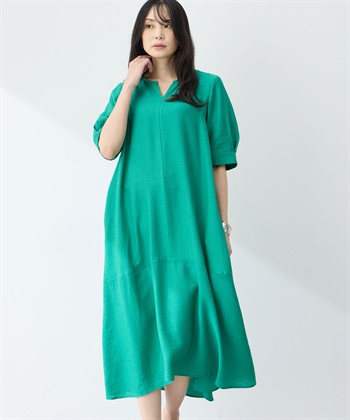 スキッパーワンピース【接触冷感】(グリーン-9号)