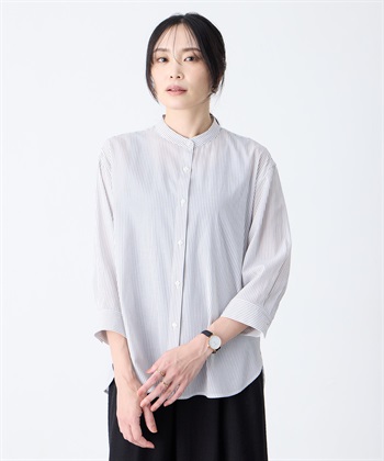 A/C DESIGN BY ALPHA CUBIC ストライプバンドカラーシャツ_variationthumb_2