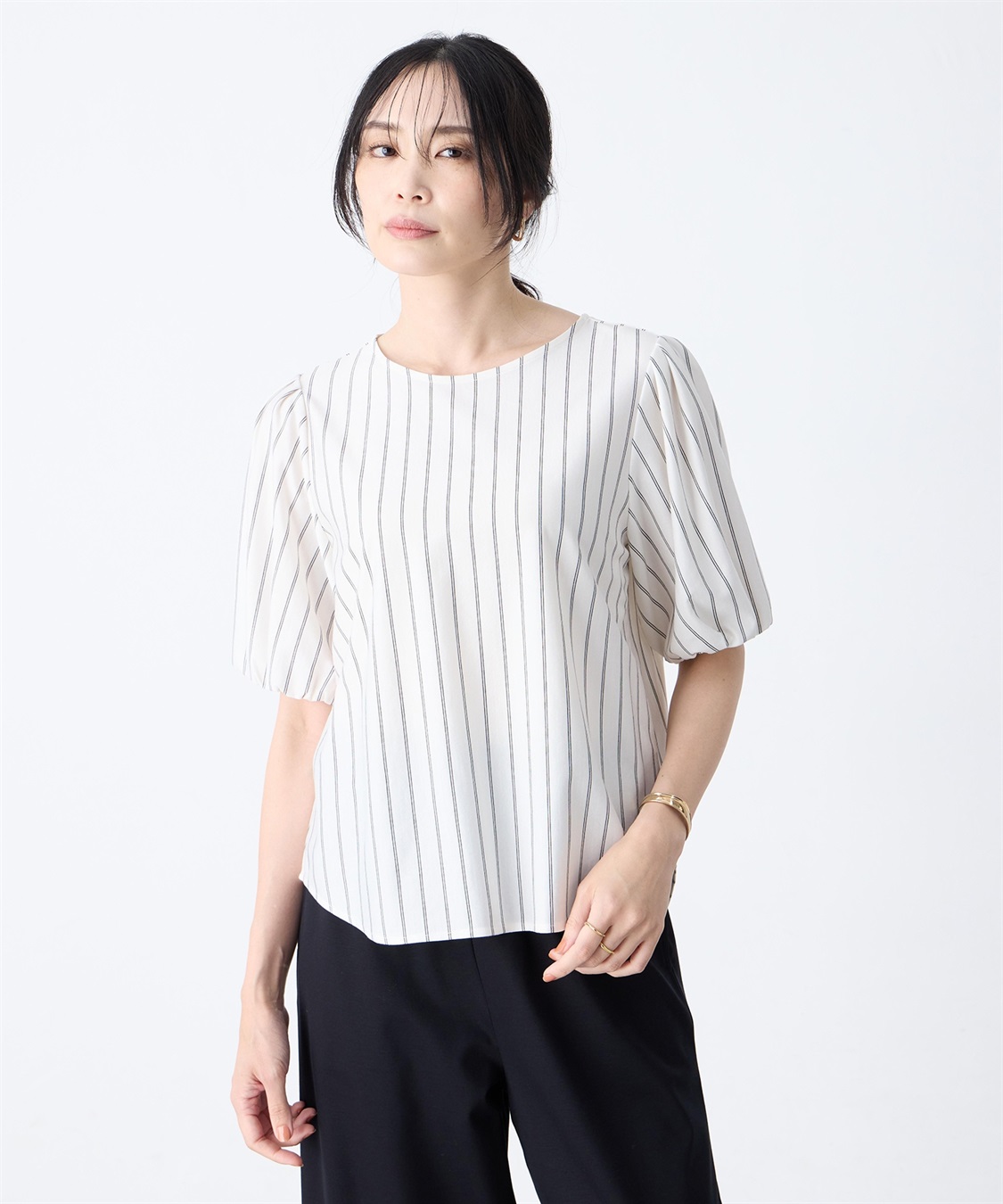 A/C DESIGN BY ALPHA CUBIC ストライプカットソーブラウス_variation_1