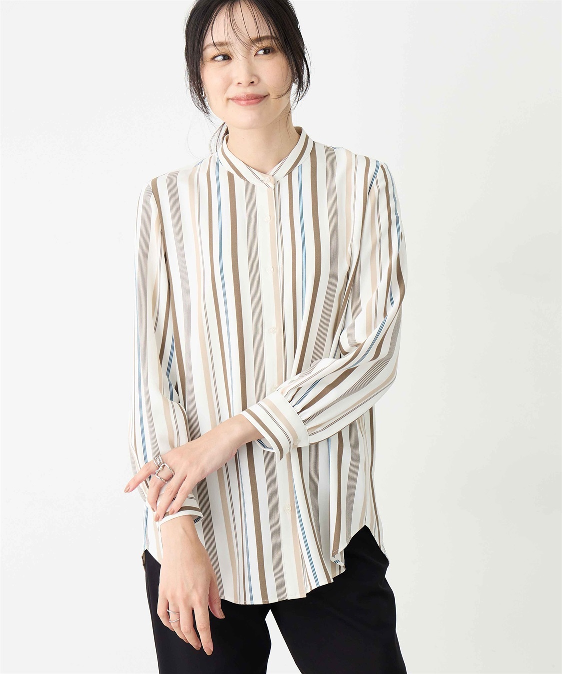 A/C DESIGN BY ALPHA CUBIC バンドカラーチュニックシャツ_variation_2