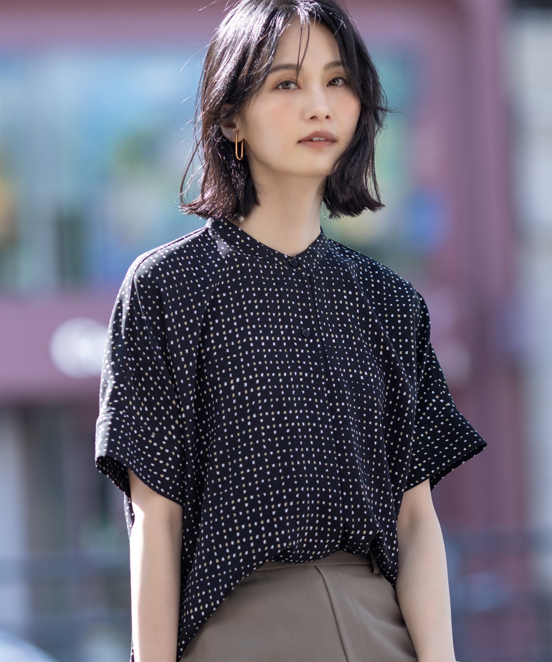 A/C DESIGN BY ALPHA CUBIC アルコラージュプリントブラウス_main