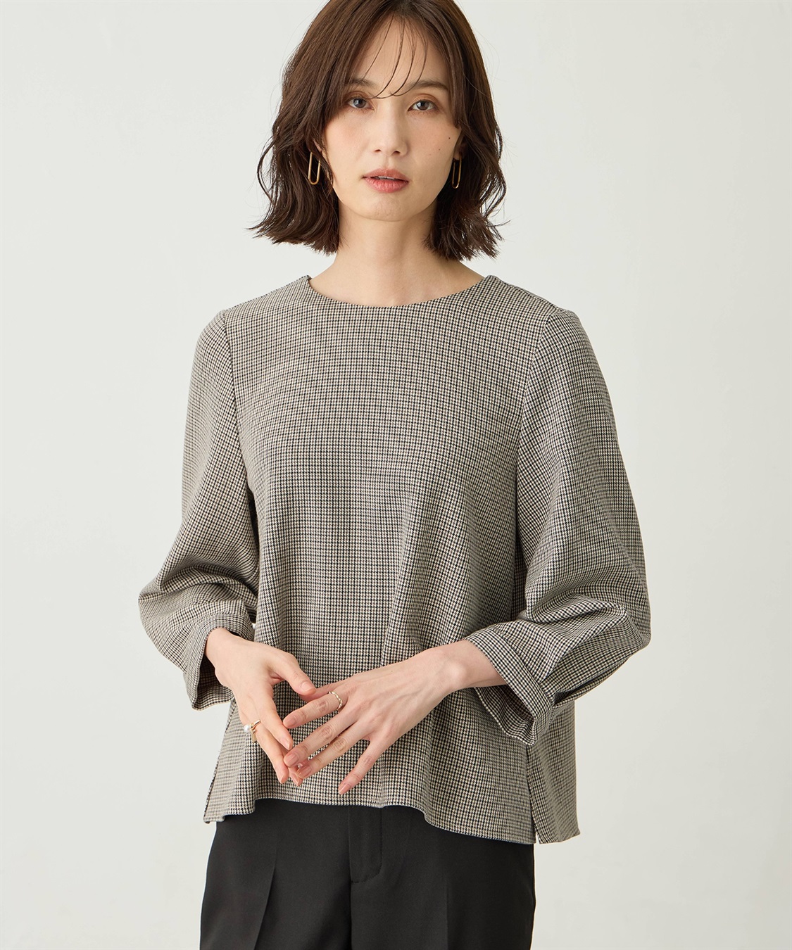 A/C DESIGN BY ALPHA CUBIC ローズオイル加工Tブラウス_main