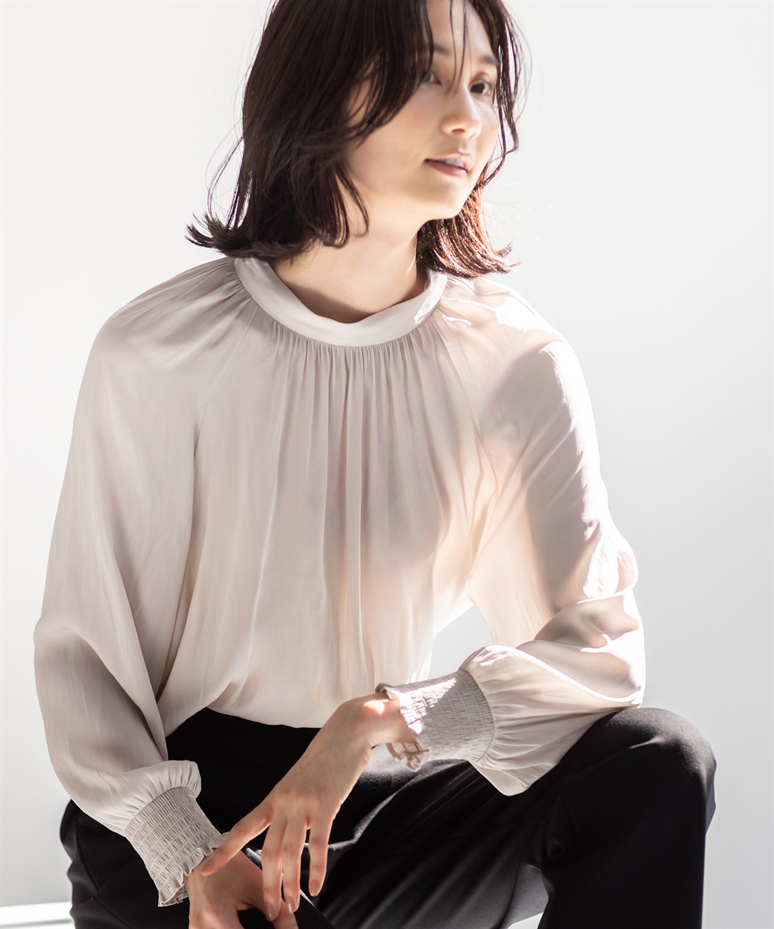 A/C DESIGN BY ALPHA CUBIC ギャザーブラウス_main