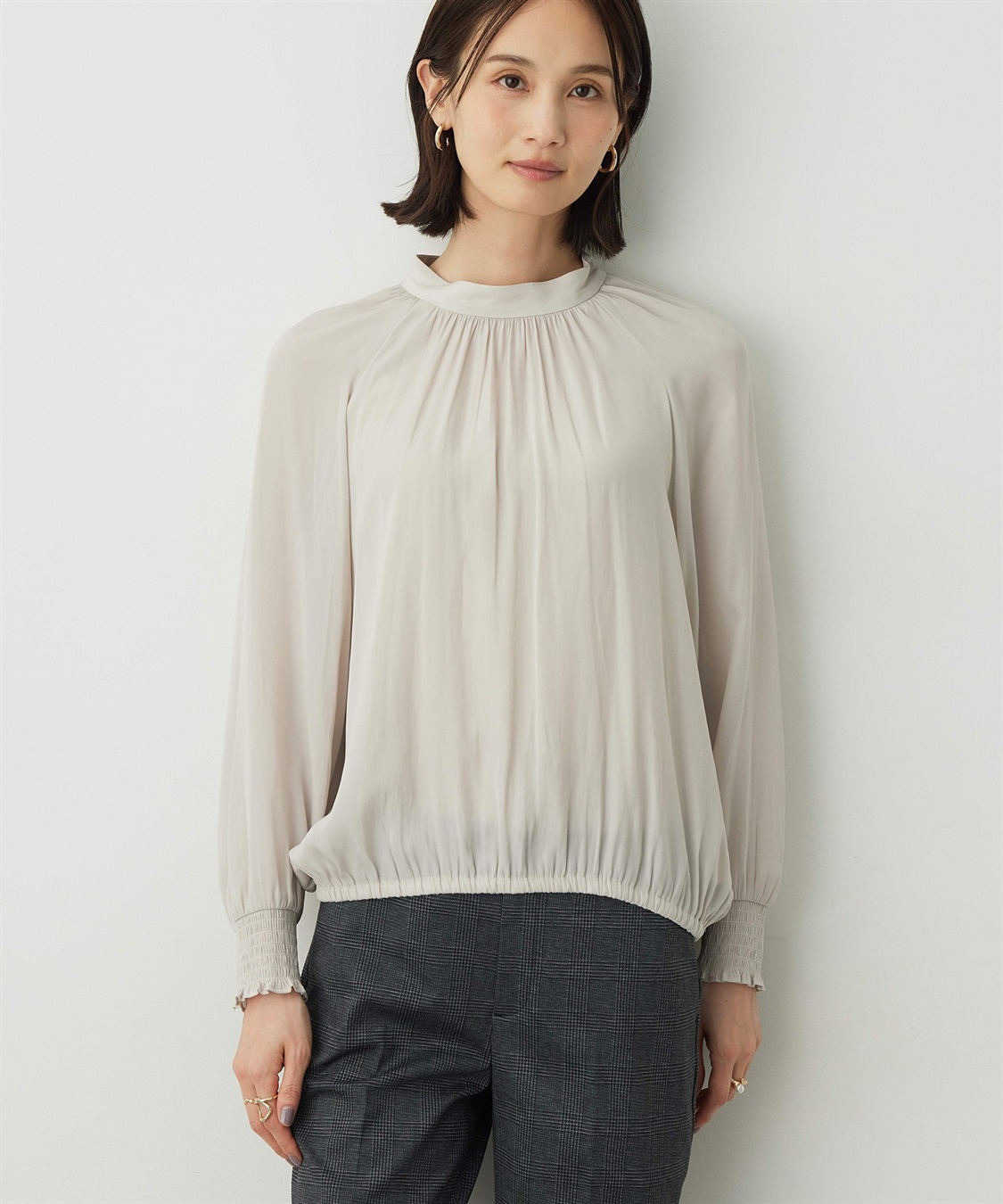 A/C DESIGN BY ALPHA CUBIC ギャザーブラウス_variation_1