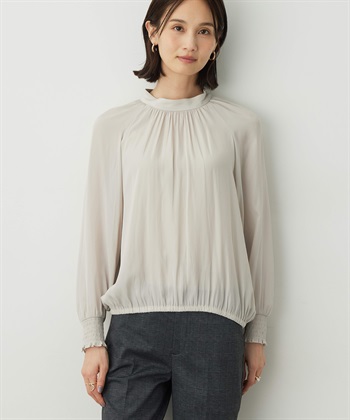 ギャザーブラウス(ベージュ-9号)