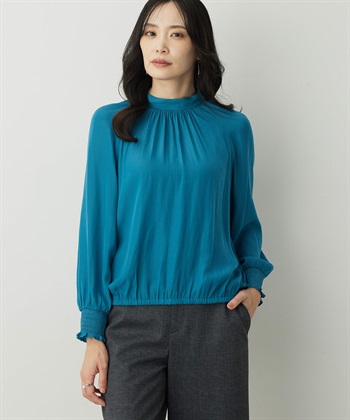 ギャザーブラウス(グリーン-9号)