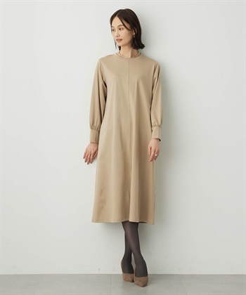 ボリュームスリーブワンピース(モカ-M)
