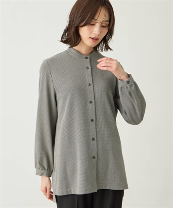 ローズオイル加工チュニックシャツ(ブラック-9号)