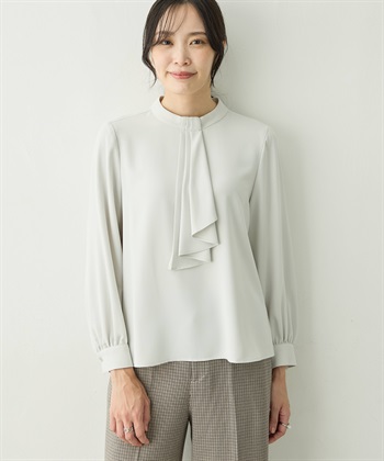 ボウタイブラウス(ライトグレー-9号)