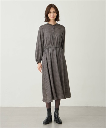 チェーンプリントワンピース(ネイビー-9号)