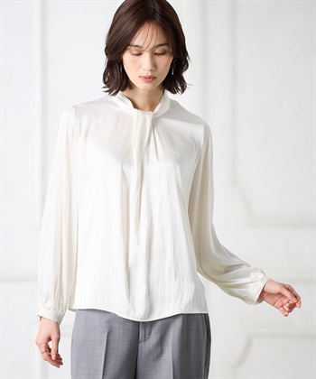 ボウタイブラウス【ファーストライン】(オフホワイト-9号)