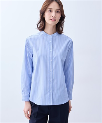 バンドカラーストライプシャツの商品画像