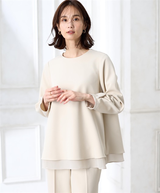 シフォンレイヤードブラウス【セットアップ対応】