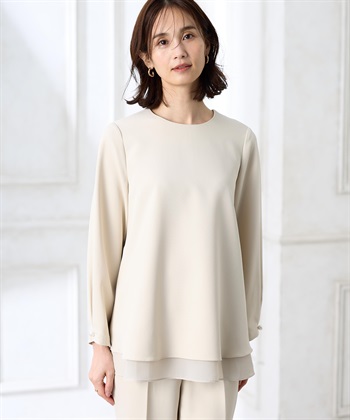 A/C DESIGN BY ALPHA CUBIC シフォンレイヤードブラウス【セットアップ対応】_variationthumb_1