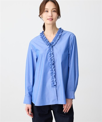 A/C DESIGN BY ALPHA CUBIC Vネックフリルブラウス_variationthumb_2