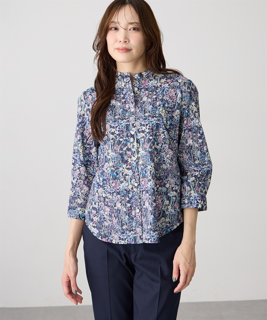 A/C DESIGN BY ALPHA CUBIC 【Liberty】リバティプリントスタンドカラーシャツ_variation_2