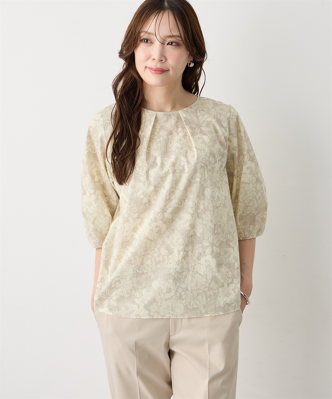 A/C DESIGN BY ALPHA CUBIC 【Liberty】リバティプリントタックスリーブブラウス_variation_1