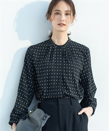 幾何プリントジョーゼットブラウスの商品画像