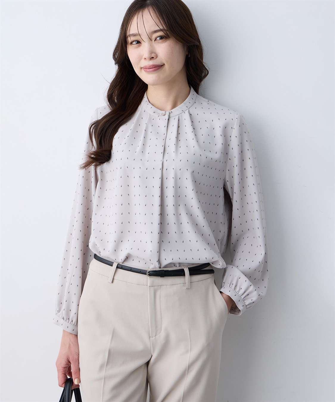 A/C DESIGN BY ALPHA CUBIC 幾何プリントジョーゼットブラウス_variation_1