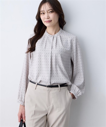 A/C DESIGN BY ALPHA CUBIC 幾何プリントジョーゼットブラウス_variationthumb_1