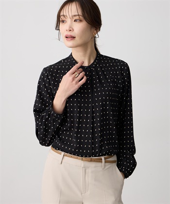 A/C DESIGN BY ALPHA CUBIC 幾何プリントジョーゼットブラウス_variationthumb_2