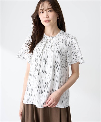 A/C DESIGN BY ALPHA CUBIC ドットプリントボウタイブラウス【アルコラージュプリント】_variationthumb_2