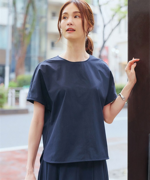 ラッシュストレッチTブラウス【はっ水・接触冷感】