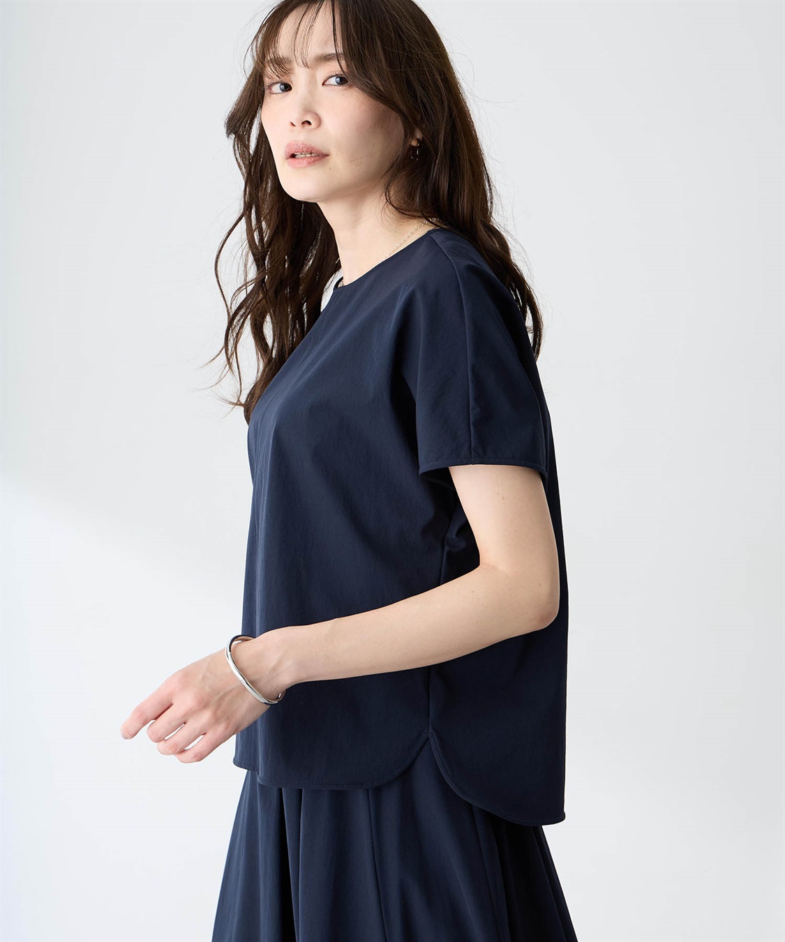A/C DESIGN BY ALPHA CUBIC ラッシュストレッチTブラウス【はっ水・接触冷感】_variation_2