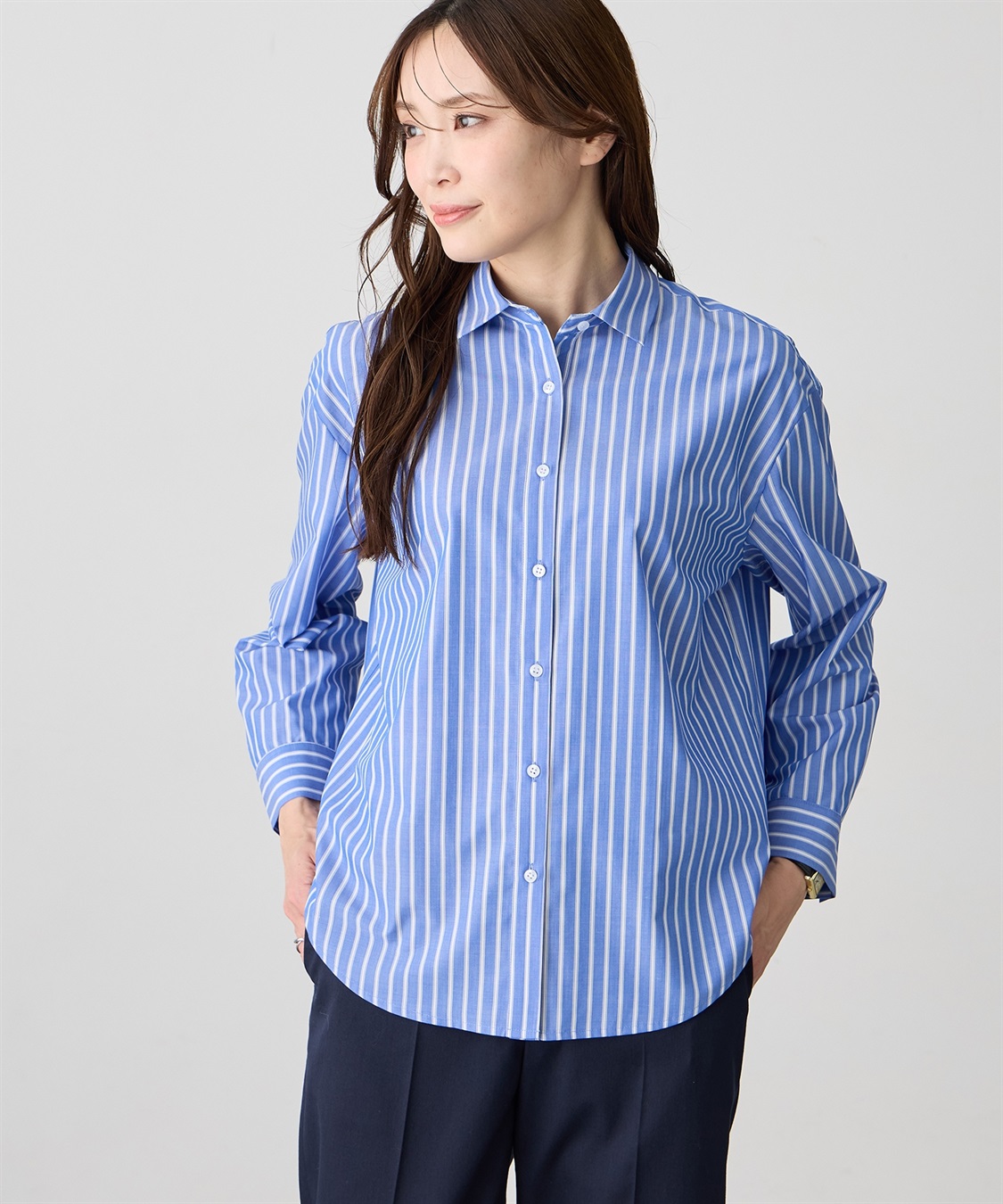 A/C DESIGN BY ALPHA CUBIC ストライプブラウス_variation_2