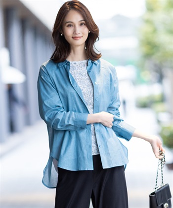 リネンミックスシアーシャツ