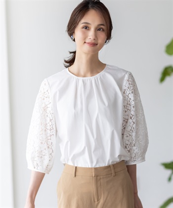 レーススリーブブラウス
