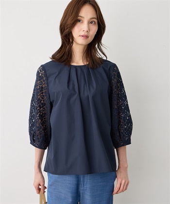 レーススリーブブラウス(ネイビー-9号)