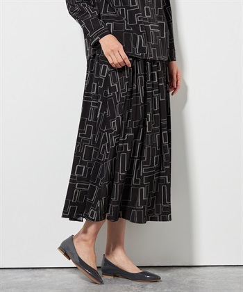 A/C DESIGN BY ALPHA CUBIC 幾何プリントギャザースカート_variationthumb_1