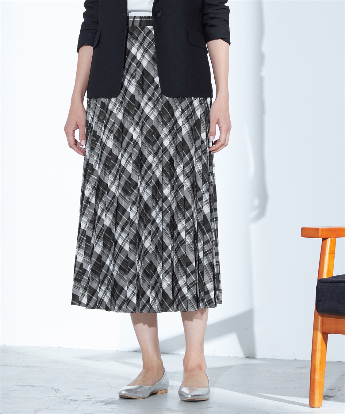 A/C DESIGN BY ALPHA CUBIC チェックプリーツスカート_main