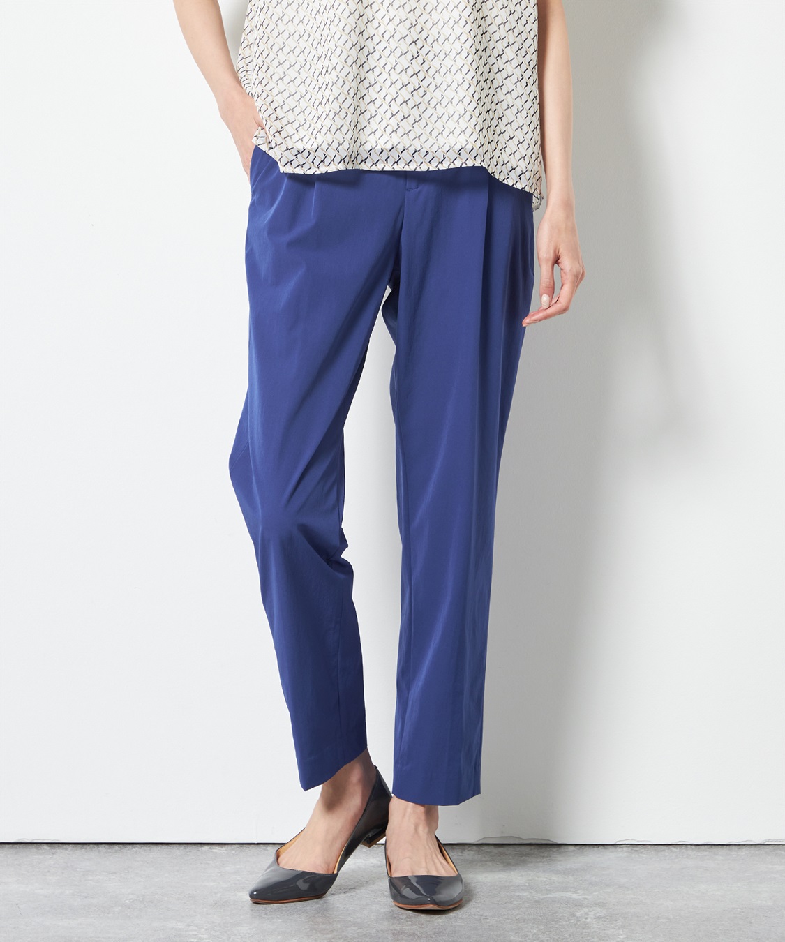 A/C DESIGN BY ALPHA CUBIC ストレッチナイロンテーパードカラーパンツ_variation_1