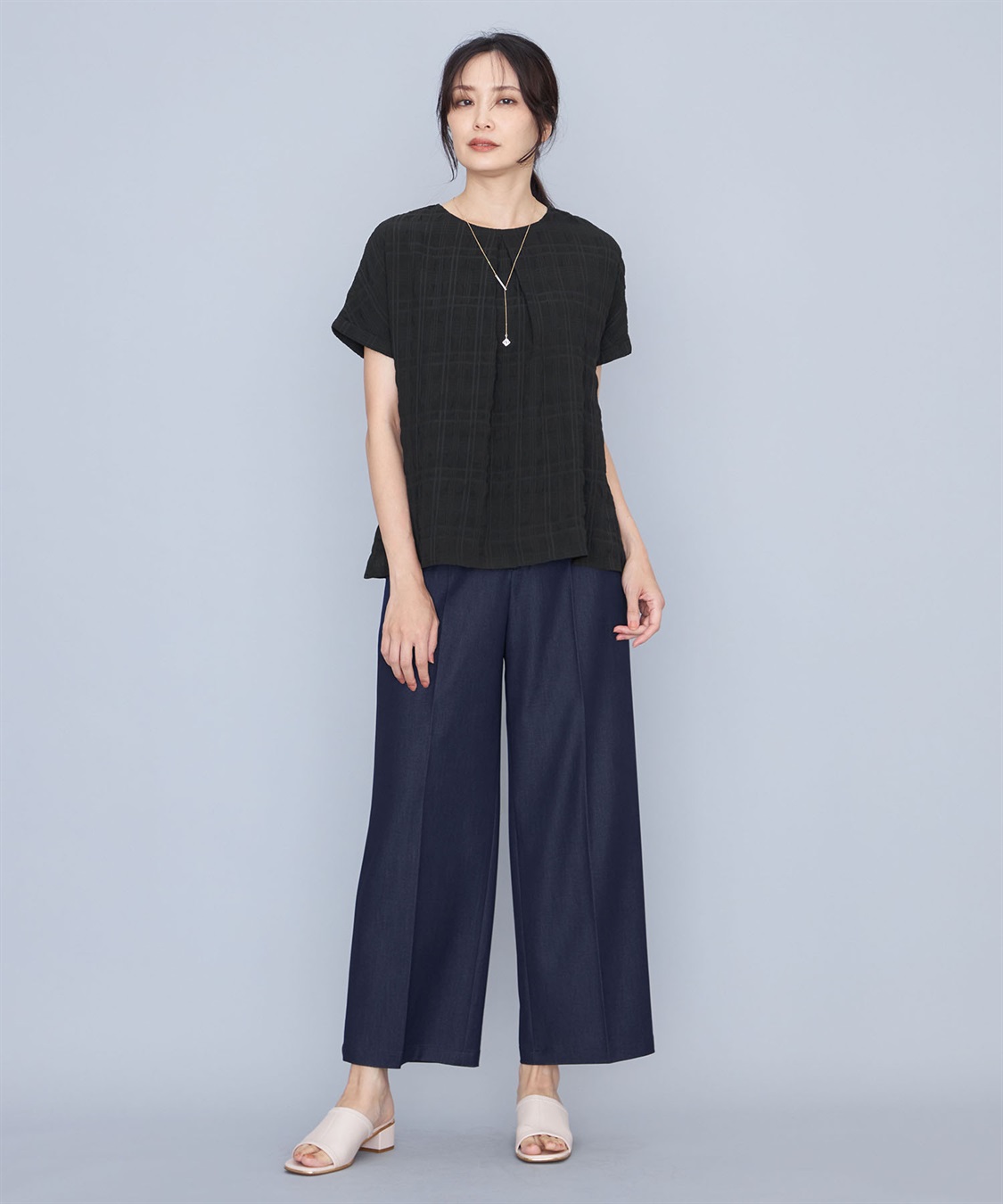 A/C DESIGN BY ALPHA CUBIC デニム調ワイドパンツ_variation_2