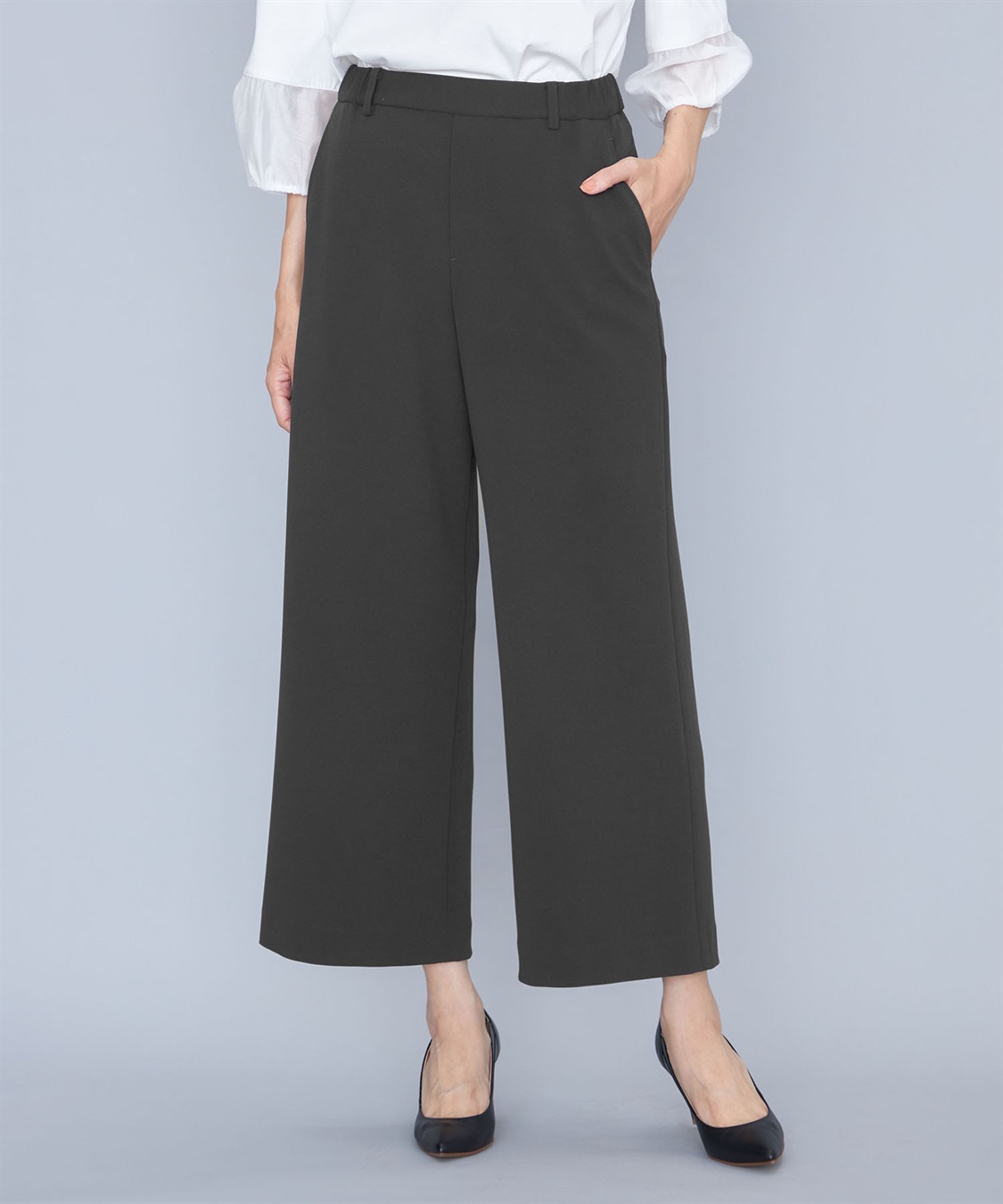 A/C DESIGN BY ALPHA CUBIC 【セットアップ対応】ジョーゼットワイドパンツ_variation_1