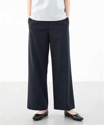 ウーリーセミワイドパンツ【セットアップ対応】(ネイビー-61cm)