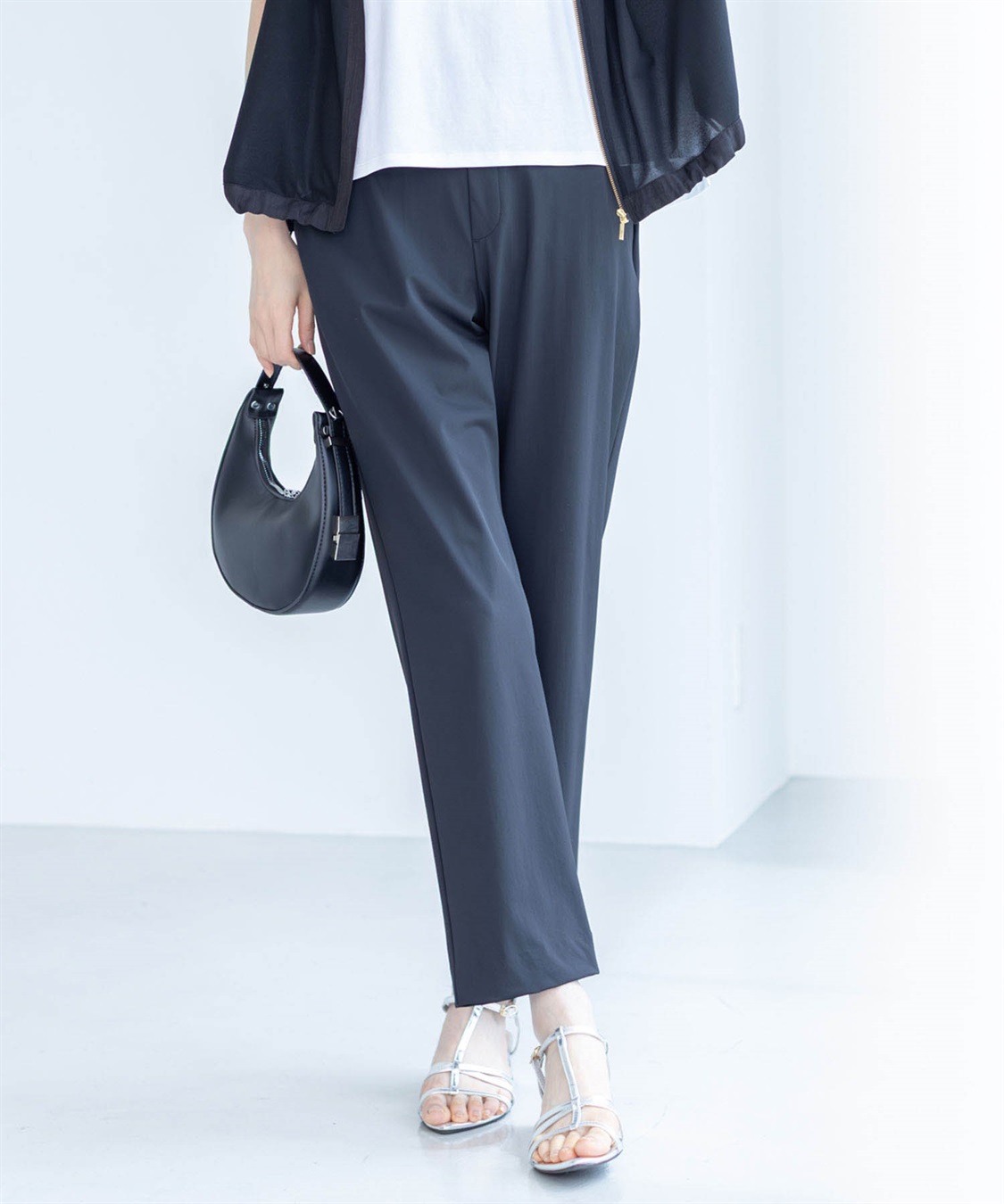 A/C DESIGN BY ALPHA CUBIC 【美モーションCOOL】クールストレートパンツ【接触冷感・UVカット・洗える】_main