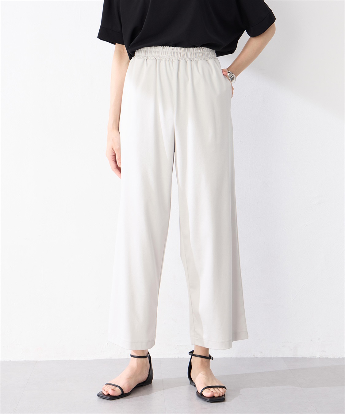 A/C DESIGN BY ALPHA CUBIC ワイドストレートパンツ【接触冷感・UVカット】_variation_1