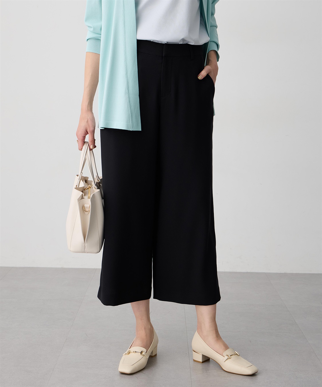 A/C DESIGN BY ALPHA CUBIC ストレッチジョーゼットワイドパンツ【接触冷感・UVカット・吸水速乾・セットアップ対応】_variation_1