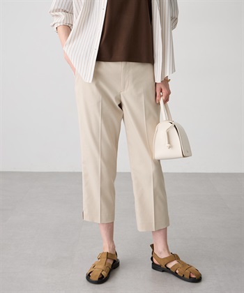 バーズアイストレッチクロップドパンツ