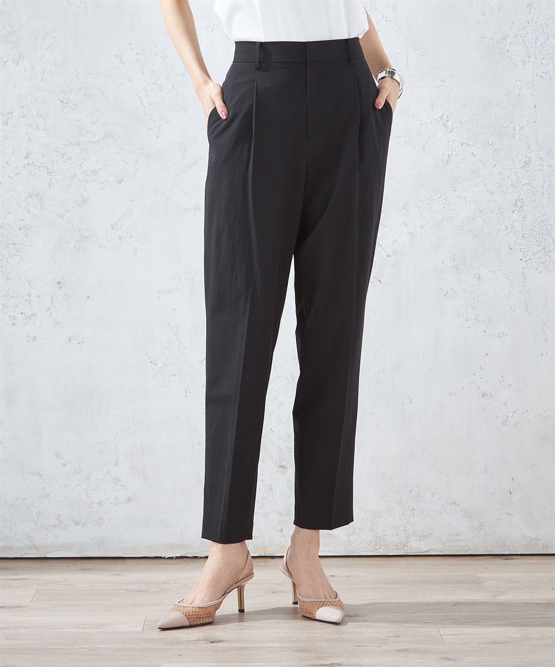 A/C DESIGN BY ALPHA CUBIC 【接触冷感】ストレッチテーパードパンツ_variation_1