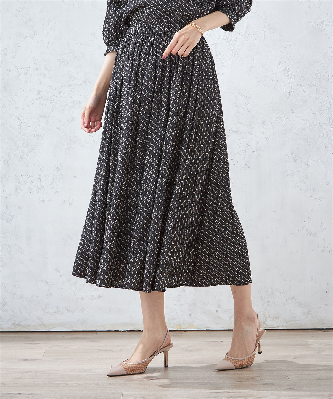 A/C DESIGN BY ALPHA CUBIC 【接触冷感】幾何プリントギャザースカート_variation_1