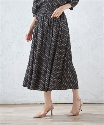 A/C DESIGN BY ALPHA CUBIC 【接触冷感】幾何プリントギャザースカート_variationthumb_1