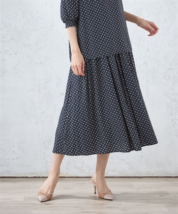 A/C DESIGN BY ALPHA CUBIC 【接触冷感】幾何プリントギャザースカート_variationthumb_2