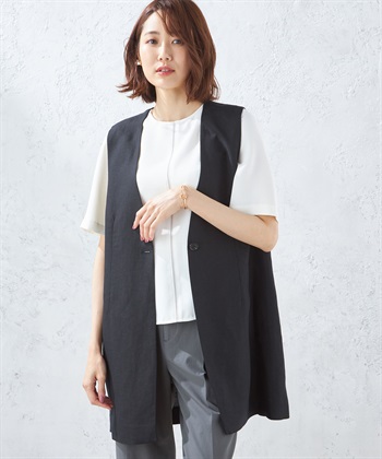 A/C DESIGN BY ALPHA CUBIC リネンブレンドジレジャケット_variationthumb_1