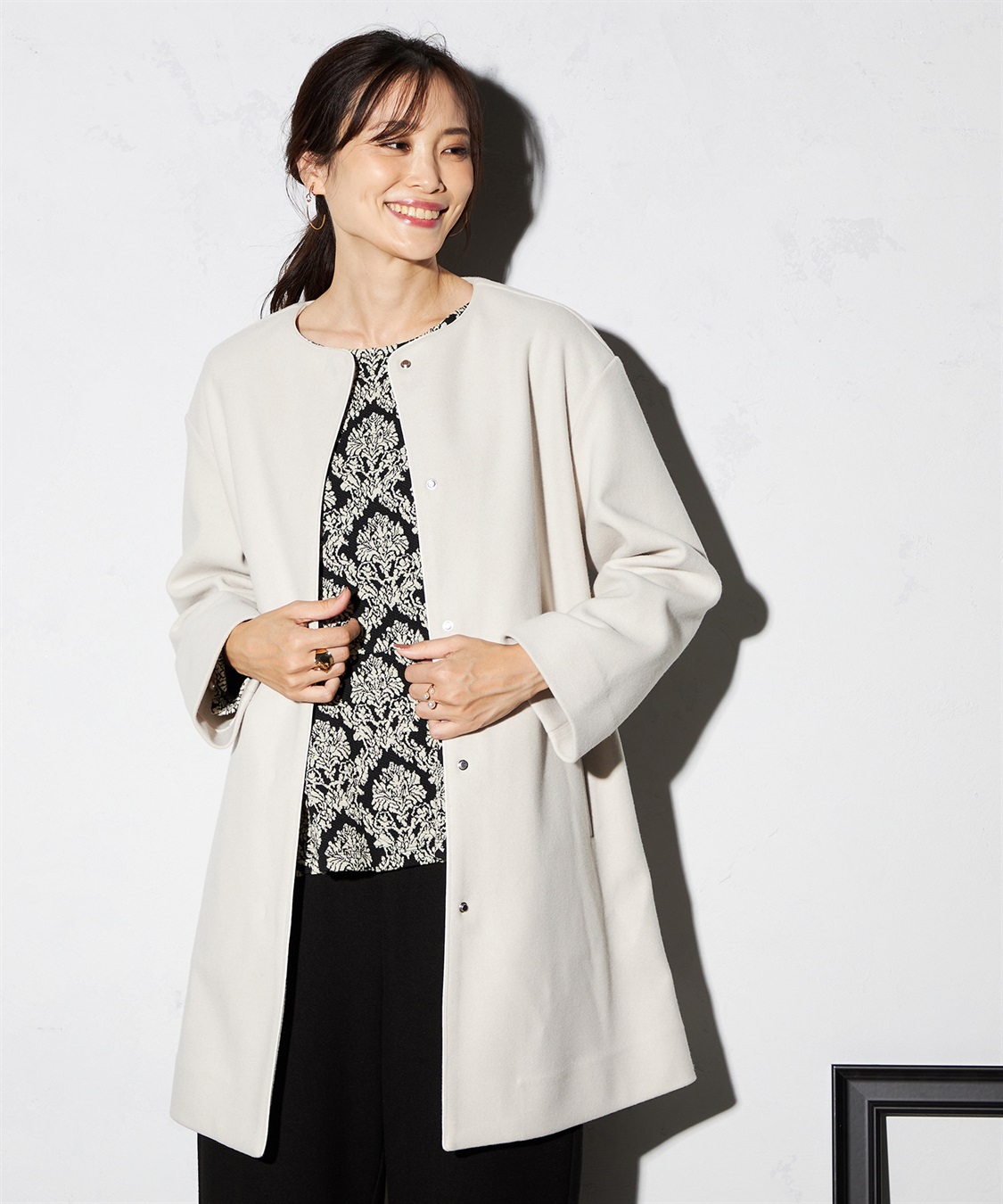 ジュンコシマダ ロングカーディガン ライトコート グレー JUNKO SHIMADA キャミソール 絹100良質♡