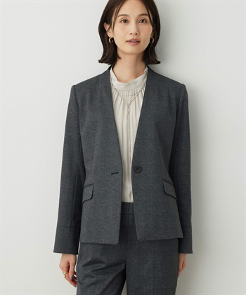 【アルファブリック】カラーレスジャケット(ライトグレー-9号)