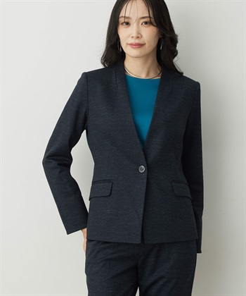 【アルファブリック】カラーレスジャケット(ネイビー-9号)